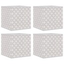 vidaXL Oppbevaringsbokser 4 stk kremhvit 32x32x32 cm ikke-vevet stoff