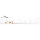 Vidaxl Utendørs Hundekennel Sølv 14X2X2.5 M Galvanisert Stål
