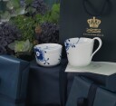 Royal Copenhagen Blå Mega Riflet skål med lokk 20 cl