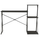 vidaXL Skrivebord med hylle svart 116x50x93 cm