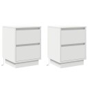  Nattbord med LED Lys 2 stk Hvit 39x34.5x50 cm