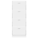 vidaXL Skoskap h?yglans hvit 59x17x150 cm konstruert tre