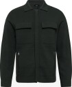 Reiss Fleetwood Ls Concealed Placket Milano Jacket   DARK GREEN   XL