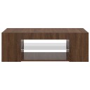 vidaXL TV-benk med LED-lys brun eik 90x39x30 cm