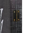  Sammenleggbar romdeler 200x170 cm fjær svart og hvit 245891