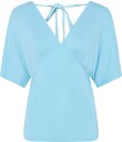 Gina Tricot Shaped V Neck Top   AQUA   S