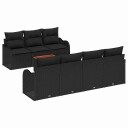  Hagesofa Set 8 pcs Svart Poly rattan