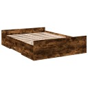  Sengeramme med skuffer røkt eik 135x190 cm konstruert tre 8721102619717