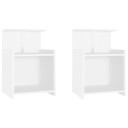 vidaXL Nattbord 2 stk hvit 40x35x60 cm sponplate