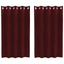  Gardiner med gardiner 2 pcs Vinrød 140 x 140 cm Fløyel