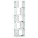  Bokhylle 5 etasjer hvit 45x23,5x162,5 cm konstruert tre
