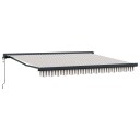vidaXL Uttrekkbar markise Lys Grå og Hvit 450 × 300 cm Stoff og Metall
