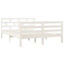 vidaXL Sengeramme hvit heltre furu 140x190 cm