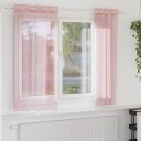  Voilegardiner med grommets 2 stk rosa 140x140 cm 8721158551115