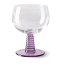 HK Living Swirl vinglass lav Lilla