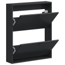 vidaXL Vegghengt skoskap BREDA 71 x 17 x 86 cm Konstruert tre Svart