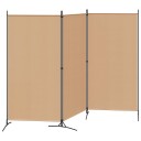 vidaXL 3-panel romdeler Beige 260 x 180 cm Stoff