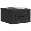  Vegghengt Nattbord 2 pcs Svart 34,5 x 33 x 20 cm Konstruert tre