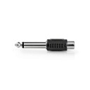 Nedis Mono Audio Adapter 6.35 Mm Han RCA Hunn Nikkel Belagt Rett ABS Sort 1 Stk. Boks