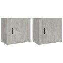 vidaXL Veggmonterte nattbord 2 stk betonggrå 50x30x47 cm
