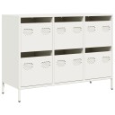  Skjenk hvit 101,5x39x73,5 cm kaldvalset stål 8721102930249