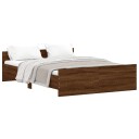 vidaXL Sengeramme med hode- og fotgavl brun eik 140x190 cm 8721012157446