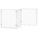  Hundegrind Med Dør Sammenleggbar 4 Paneler Hvit 320 cm Poppeltre 352187