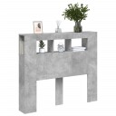  Sengegavl med LED betonggrå 120x18,5x103,5 cm konstruert tre 8721012259249