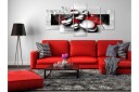 Bilde Shiny Stones 5 Parts Wide Red 200x100 Artgeist sp. z o. o.