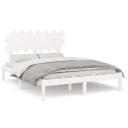vidaXL Sengeramme hvit 140x190 cm heltre