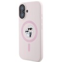 Karl Lagerfeld MagSafe iPhone 16 Etui med Choupette Motiv | Rosa Silikon
