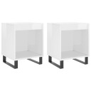  Nattbord 2 stk høyglans hvit 40x35x50 cm konstruert tre 8721012111202