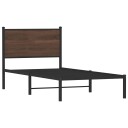  Sengeramme i metall med hodegavl brun eik 80x200 cm 8721102953439