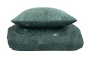 Borg Living Sengesett 240x220 - Kingsize sengetøy - 100% Bomullssateng - Big flower green