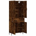 Highboard røkt eik 69,5x34x180 cm konstruert tre