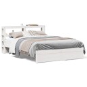  Sengeramme med hodegavl hvit 140x190 cm heltre furu 3305988