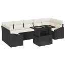 vidaXL Hagesofa Set 8 stk. Svart og krem polyrotting