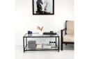 Sabani Sofabord 90 cm med Oppbevaring Hylle - Glass/Svart