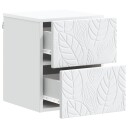  Vegghengt Nattbord Hvit 34,5 x 33 x 40 cm Konstruert tre