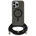 Guess Crossbody Cord Script MagSafe Deksel til iPhone 16 Pro Max - Svart