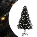  Juletre med 150 LED med stativ Svart 150 cm PVC