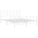 vidaXL Sengeramme i metall med hode- og fotgavl hvit 150x200 cm 8721012304291