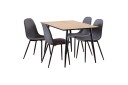Other Brand Finola Spisegruppe 120 Cm + 4 Salaman Spisestoler   Grå/Hvit/Svart