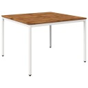 vidaXL Hage middagsbord Naturlig og Hvit 110 x 108,5 x 75 cm