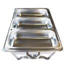 Herzberg HG-8022-3: Chafing Dish i rustfritt stål - 3 stk. 1/3-deler matfat