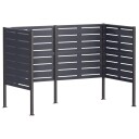 vidaXL Skjerm for søppeldunk 167 x 85 x 113 cm Stål Antrasitt
