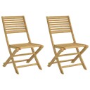  Sammenleggbare hagestoler 2 stk 48,5x61,5x87 cm heltre akasie 365739