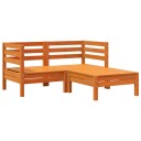  Hagesofa 2-seters med fotskammel voksbrun heltre furu 838023