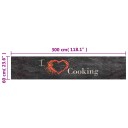 vidaXL Kjøkkenteppe vaskbar Cooking svart 60x300 cm fløyel