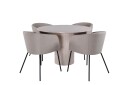 Venture Home Bianca Matgruppe 110 cm Rund med 4 Berit stoler Beige